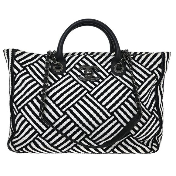 Chanel Black Canvas Small Deauville 2way Tote Bag 116021 - Picture 1 of 10